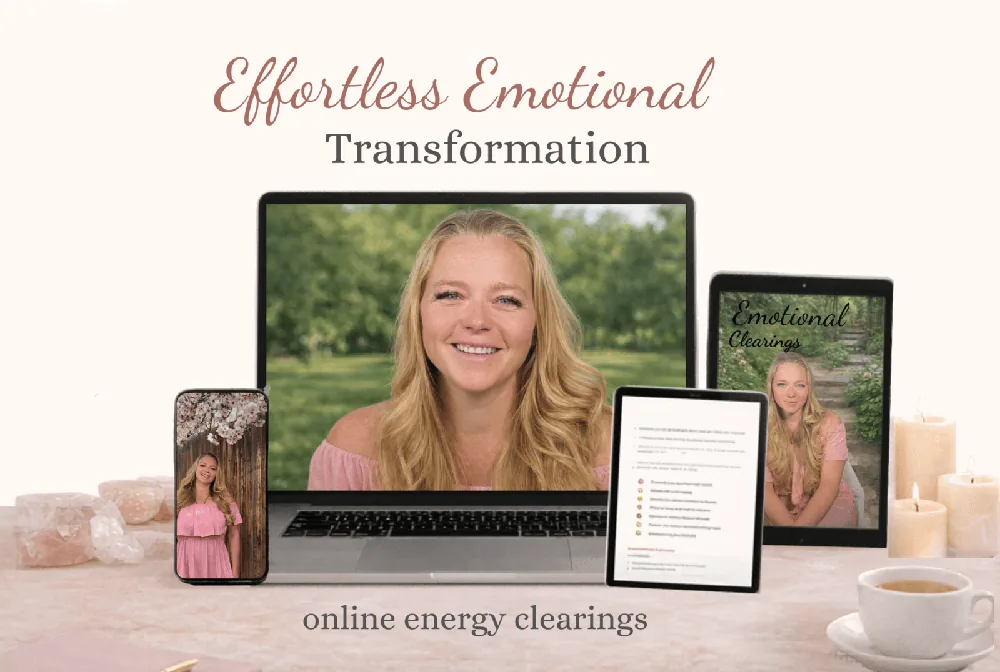 Effortless Emotional Transformation shown on laptop, tablet, and phone